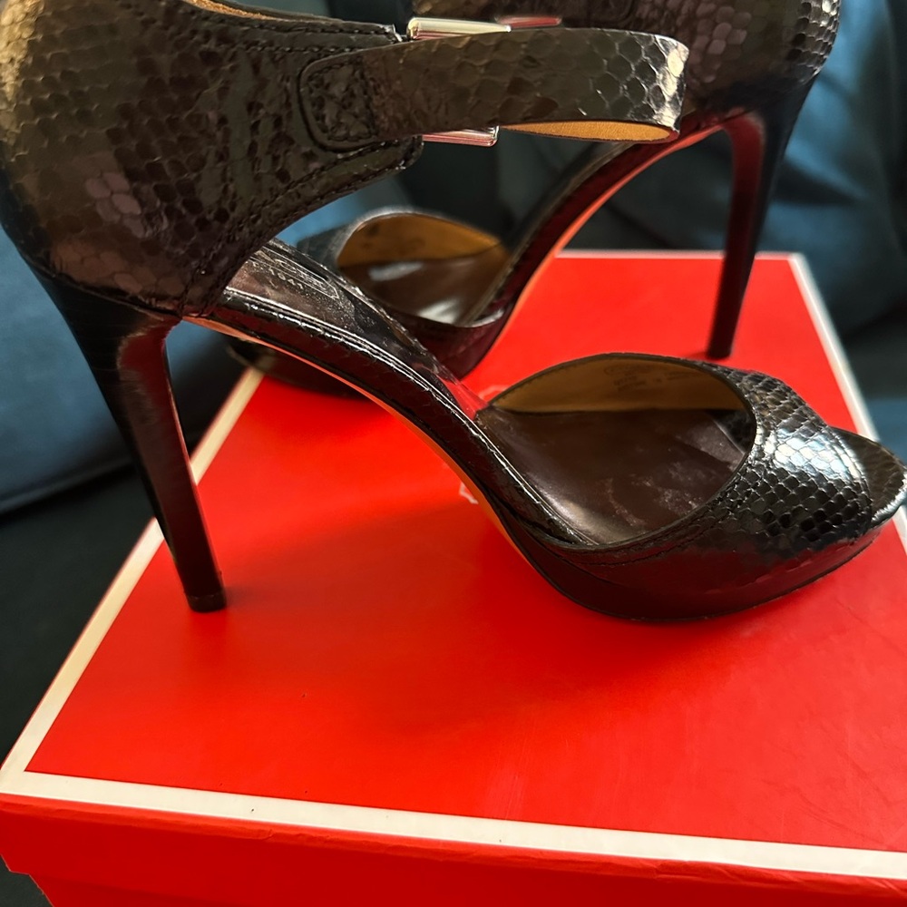 Coach Black Python Sistine Heel Pumps - image 5